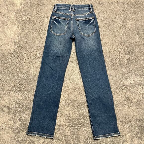 Good American Jeans Womens 0-25 Straight Mid Rise Blue Ankle - Picture 3 of 10